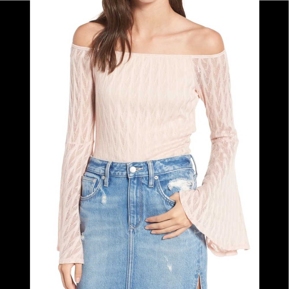 Band of Gypsies NWT Off Shoulder Flare Sleeve Top